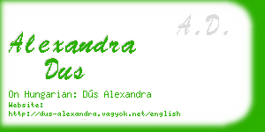 alexandra dus business card