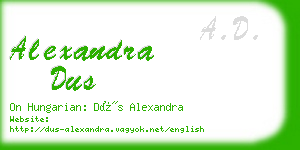 alexandra dus business card